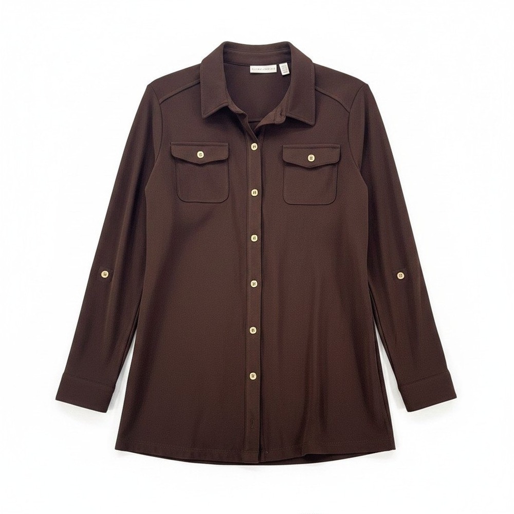 Susan Graver Button Up Brown‎ Small